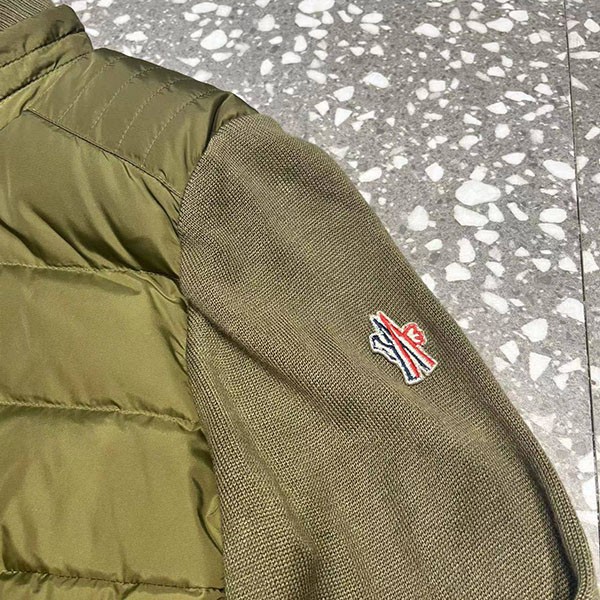 モンクレール 激安 中綿入りウールカーディガン ロゴ 長袖 ダウン moj28589